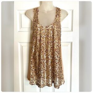 Almost Famous Gold Sequence Tank Top